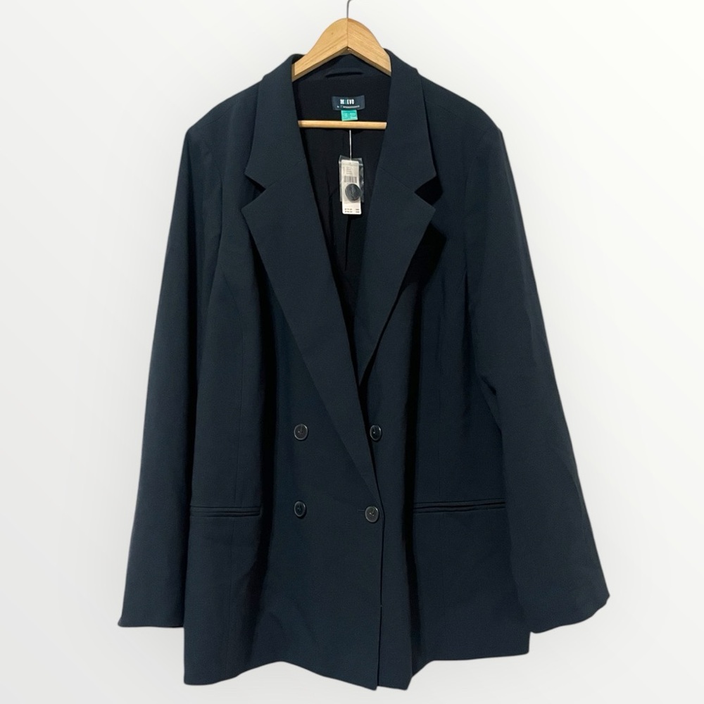 NWT Anthropologie Maeve Double-Breasted Blazer 26W Black - Picture 1 of 7